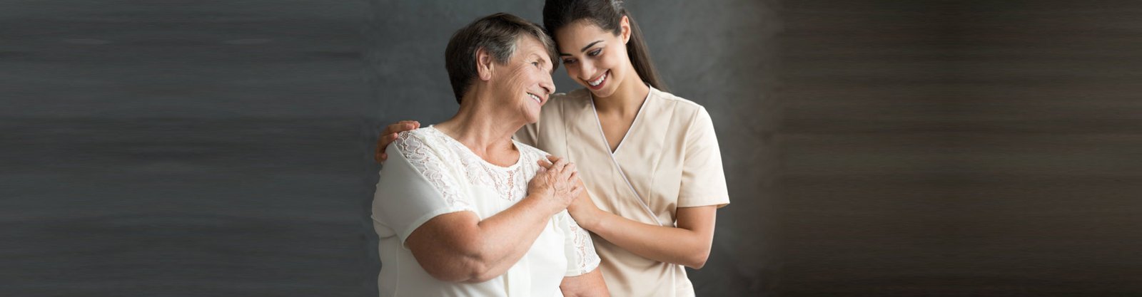 hugging the elderly