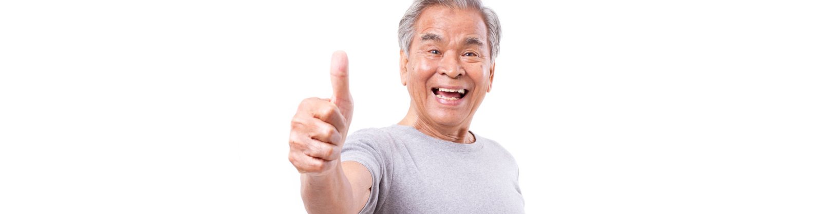 elderly giving thumbs up